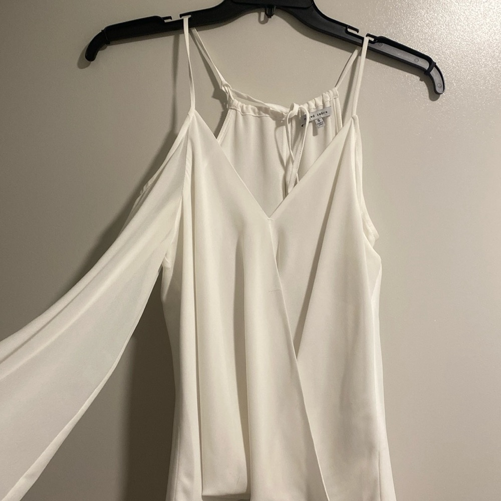 Super Cute White Long-Sleeve Blouse, Size S